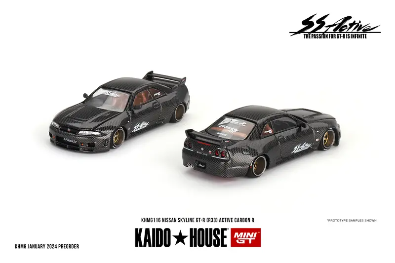 1:64 Nissan Skyline Gt-R (R33) Active Carbon R -- Kaido House X Mini Gt Khmg116 1