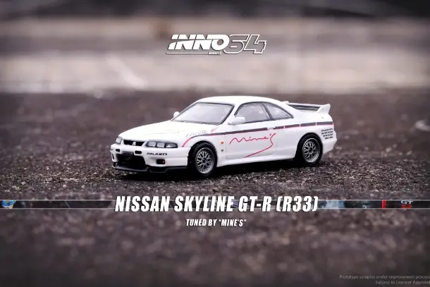 1:64 Nissan Skyline Gt-R (R33) -- Tuned By Mine's (White) -- Inno64 1