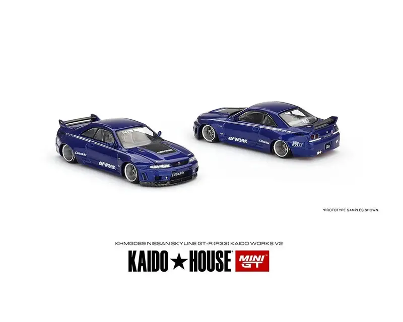 1:64 Nissan Skyline Gt-R (R33) Works V2 Blue -- Kaido House X Mini Gt Khmg089 1