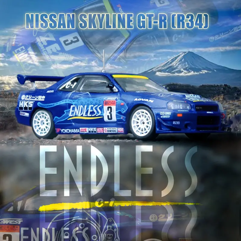 1:64 Nissan Skyline Gt-R (R34) --  #3 "Endless Advan" -- Inno64 1