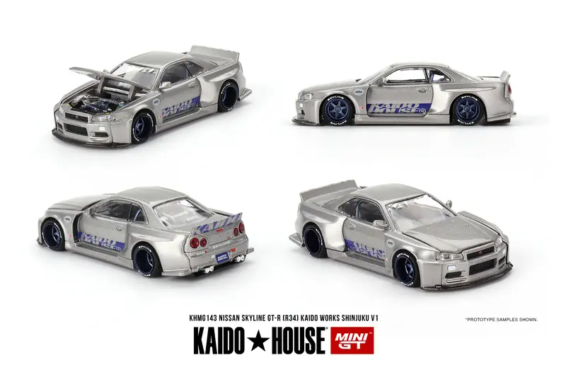 1:64 Nissan Skyline Gt-R R34 Kaido V1 - Shinjuku -- Kaido House X Mini Gt Khmg143 1