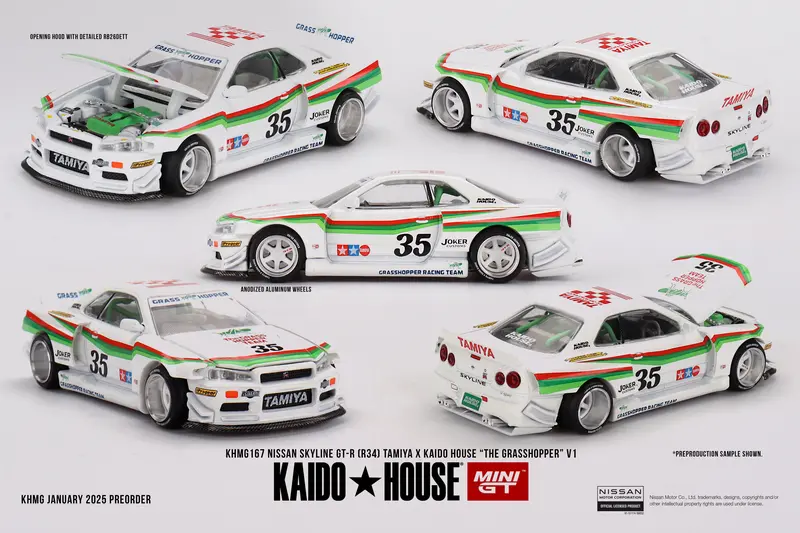 1:64 Nissan Skyline Gt-R R34 Kaido V1 -- Tamiya "The Grasshopper" -- Kaido House Khmg167 1
