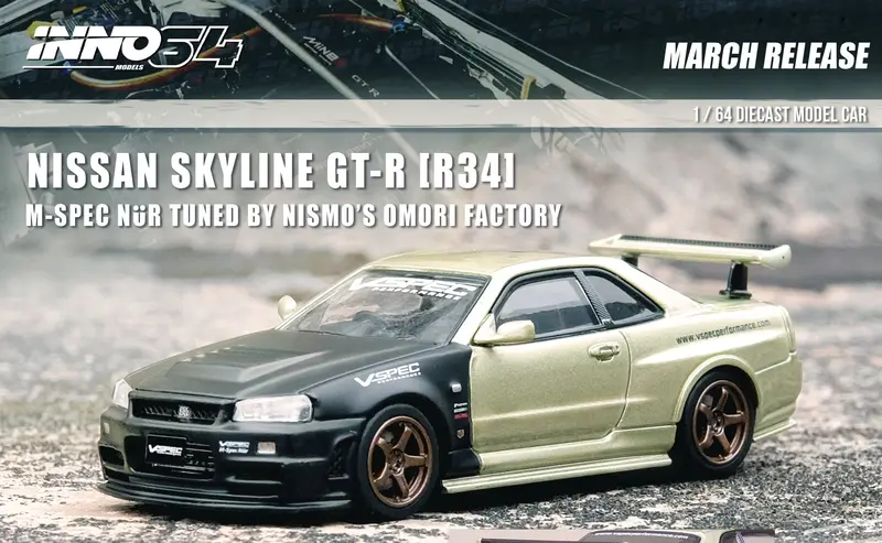1:64 Nissan Skyline Gt-R (R34) M-Spec Nur -- Tuned By Omori Factory -- Inno64 1