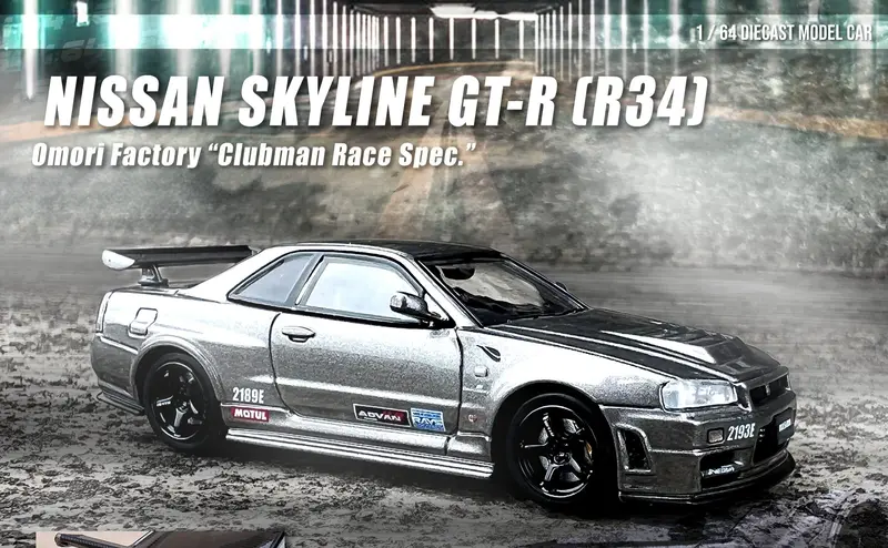 1:64 Nissan Skyline Gt-R (R34) Omori Factory "Clubman Race Spec" -- Inno64 1