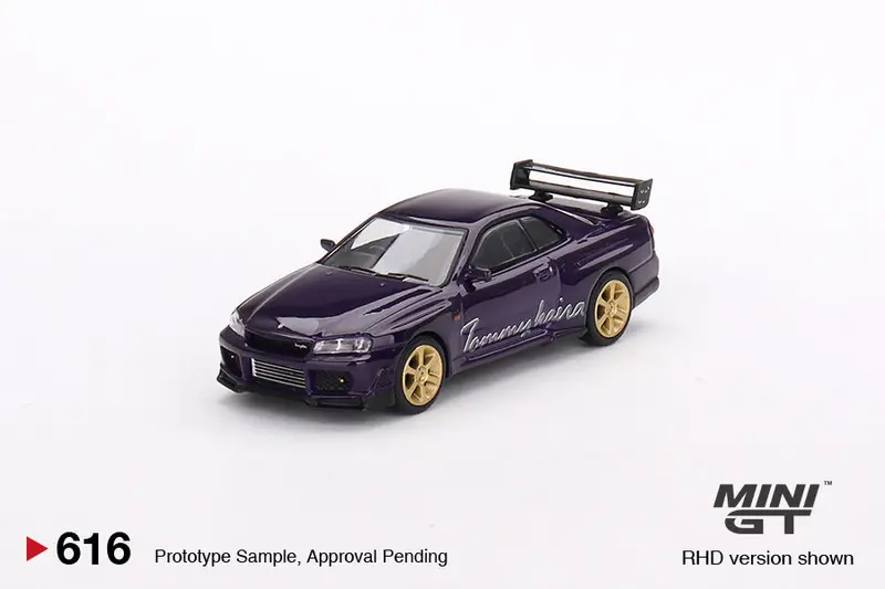 1:64 Nissan Skyline Gt-R (R34) Tommykaira R-Z -- Midnight Purple -- Mini Gt 1