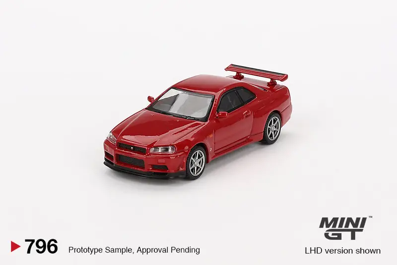 1:64 Nissan Skyline Gt-R (R34) V-Spec -- Active Red -- Mini Gt Mgt00796 1