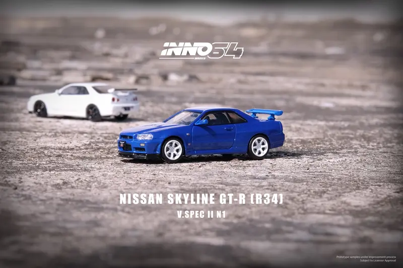 1:64 Nissan Skyline Gt-R (R34) V-Spec Ii Nur -- Bayside Blue -- Inno64 1