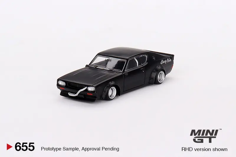 1:64 Nissan Skyline Kenmeri Liberty Walk -- Matt Black -- Mini Gt 1