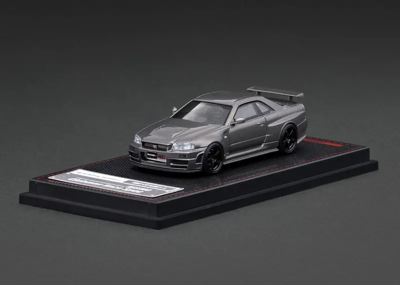 1:64 Nissan Skyline R34 Gt-R Nismo Omori Crs -- Gun Metallic -- Ignition Ig3881 1