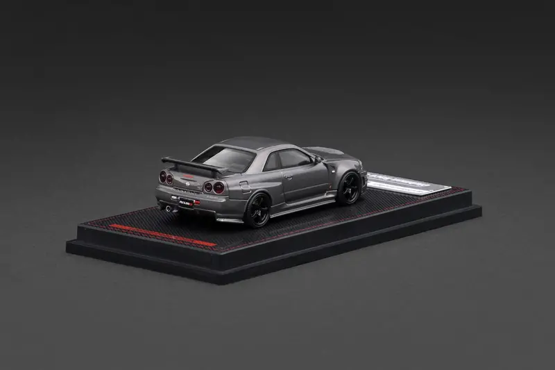 1:64 Nissan Skyline R34 Gt-R Nismo Omori Crs -- Gun Metallic -- Ignition Ig3881 2