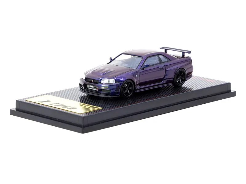 1:64 Nissan Skyline R34 Gt-R Z-Tune -- Purple -- Ignition Model X Tarmac Ig3839 1