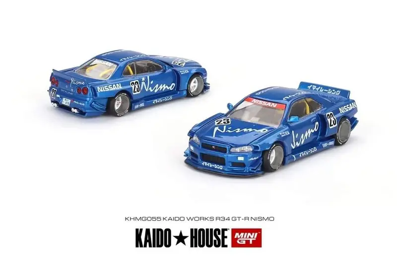 1:64 Nissan Skyline R34 Gtr -- Kaido Works V3 Blue -- Kaido House X Mini Gt 1