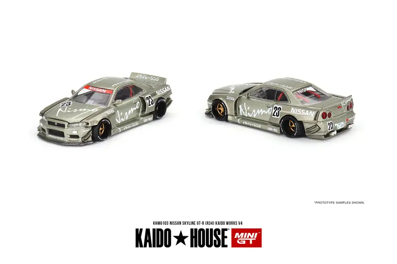 1:64 Nissan Skyline R34 Gtr -- Kaido Works V4 -- Kaido House X Mini Gt Khmg103 1