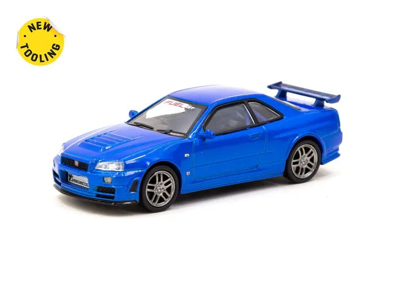 1:64 Nissan Skyline R34 Gtr Z-Tune - Bayside Blue -- Tarmac Works Tokyo Fuelfest 1