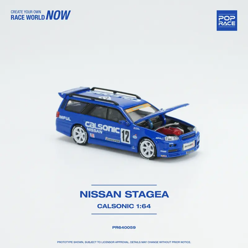 1:64 Nissan Stagea W/R34 Gtr Skyline Front -- Calsonic -- Pop Race 1