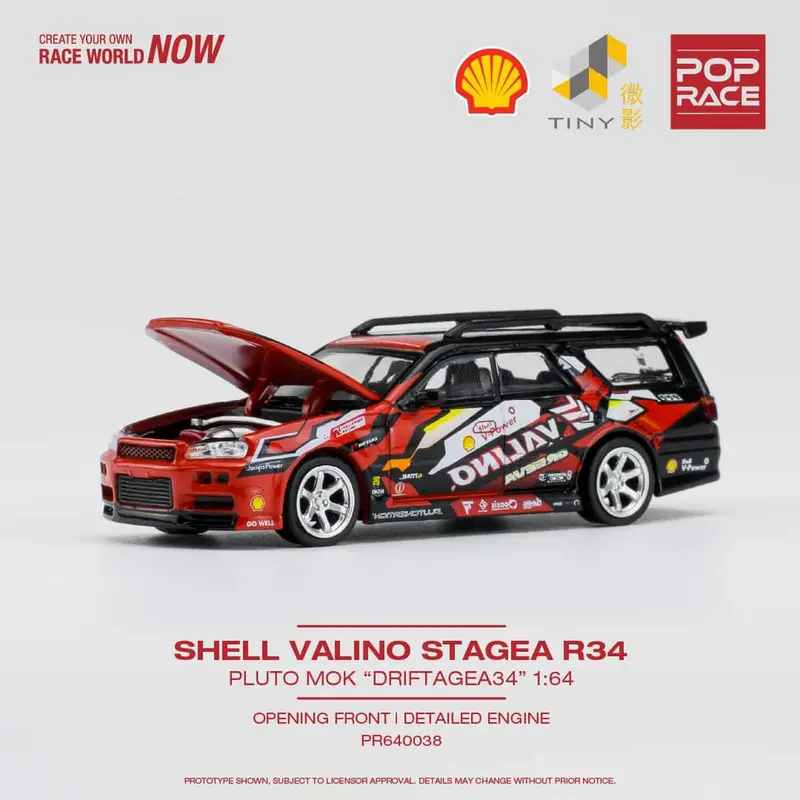 1:64 Nissan Stagea W/R34 Gtr Skyline Front - Pluto Mok "Driftagea34" -- Pop Race 1