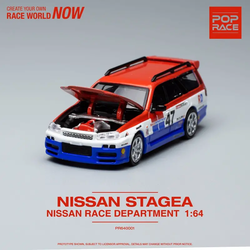 1:64 Nissan Stagea W/R34 Gtr Skyline Front -- Race Department Bre -- Pop Race 1