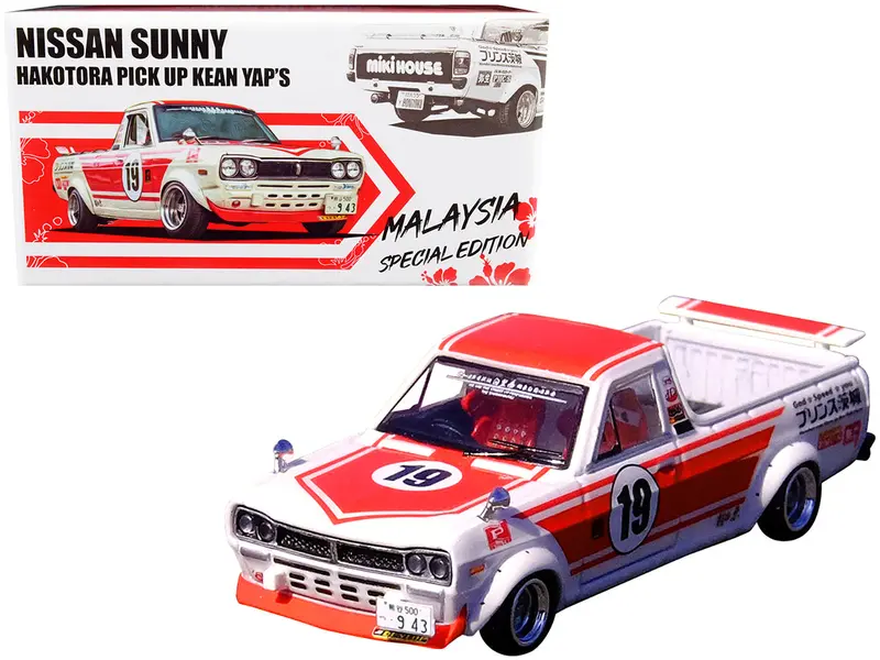 1:64 Nissan Sunny "Hakotora" Pickup Truck -- #19 Kean Yap's -- Inno64 1