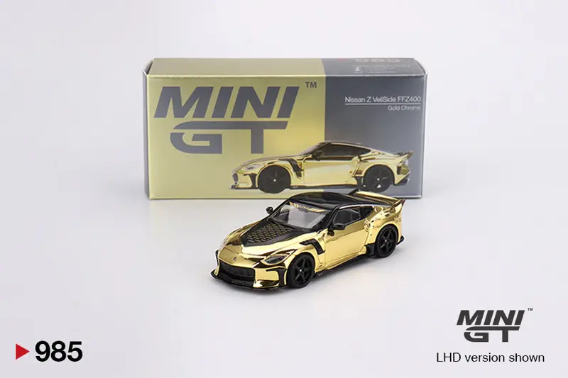1:64 Nissan Z Veilside Fz400 -- Gold Chrome -- Mini Gt Mgt00985 1