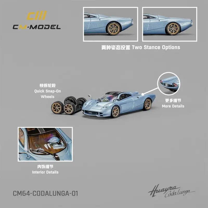 1:64 Pagani Codalunga -- Ice Blue -- Cm-Model 1