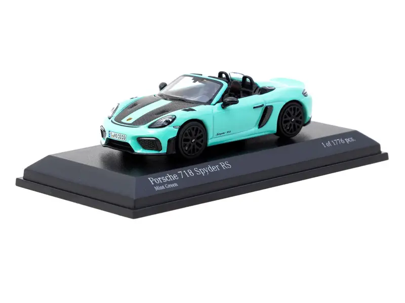 1:64 Porsche 718 Spyder Rs -- Mint Green -- Tarmac Works X Minichamps 1