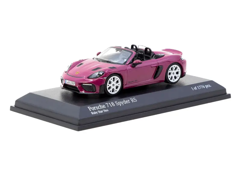 1:64 Porsche 718 Spyder Rs -- Ruby Star Neo -- Tarmac Works X Minichamps 1