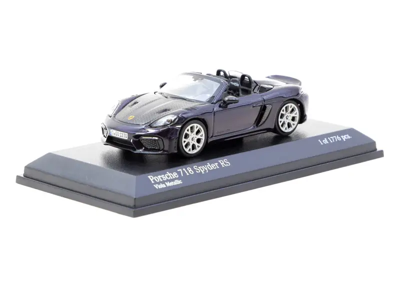 1:64 Porsche 718 Spyder Rs -- Viola Metallic Purple -- Tarmac Works X Minichamps 1
