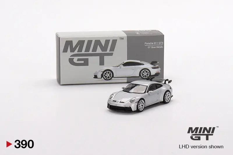 1:64 Porsche 911 (992) Gt3 Gt -- Silver Metallic -- Mini Gt 1