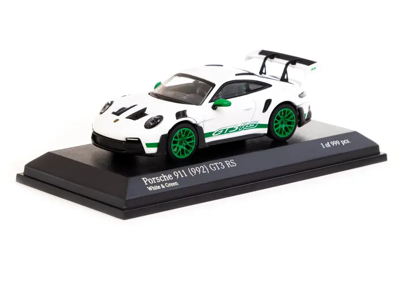 1:64 Porsche 911 (992) Gt3 Rs -- White/Green -- Minichamps X Tarmac Works 1