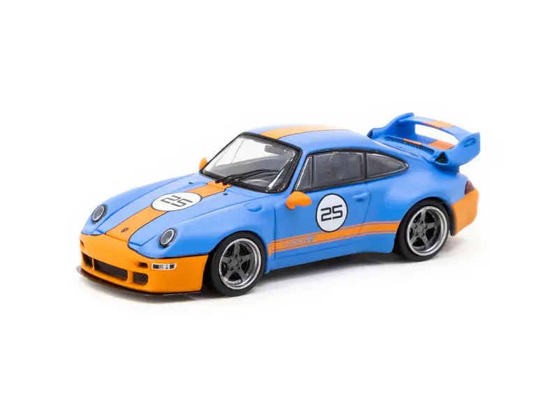 1:64 Porsche 911 (993) By Gunther Werks -- #25 Gulf Blue/Orange -- Tarmac Works 1
