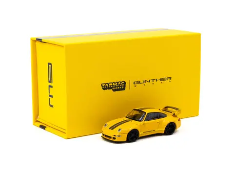 1:64 Porsche 911 (993) By Gunther Werks -- Yellow W/Black Stripes -- Tarmac Works 1