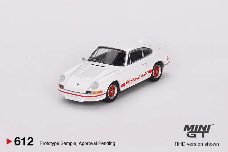 1:64 Porsche 911 Carrera Rs 2.7 -- Grand Prix White / Red -- Mini Gt 1