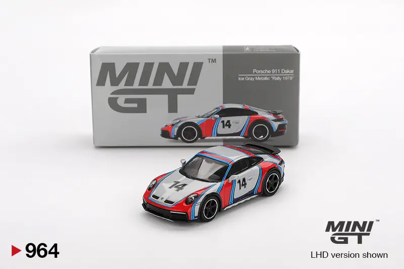 1:64 Porsche 911 Dakar -- Ice Grey Metallic #14 "Rally 1978" -- Mini Gt Mgt00964 1