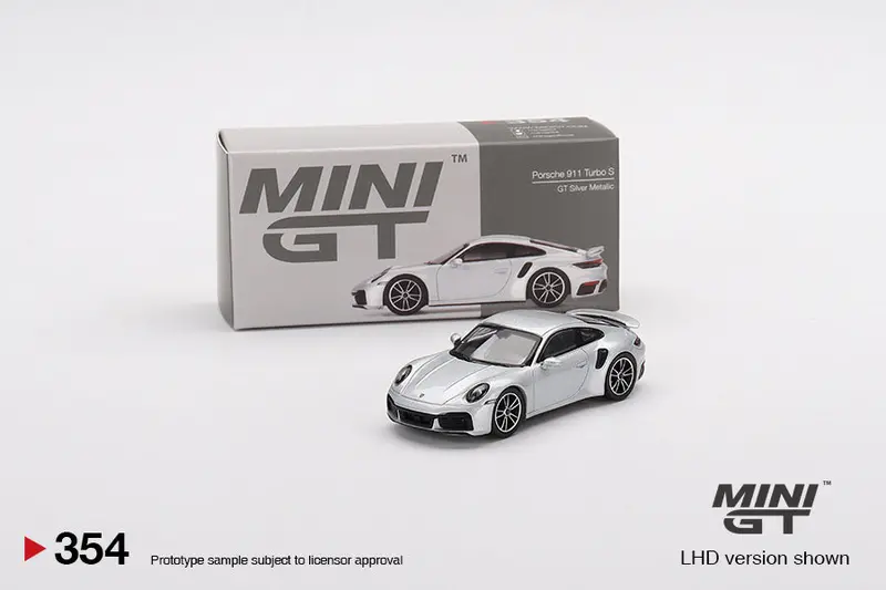 1:64 Porsche 911 Turbo S Gt -- Silver Metallic -- Mini Gt 1