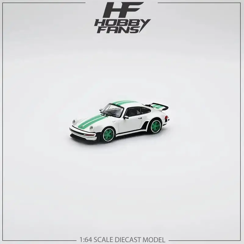1:64 Porsche 930 Turbo Study By Singer -- White W/Green Stripes -- Hobby Fans 1