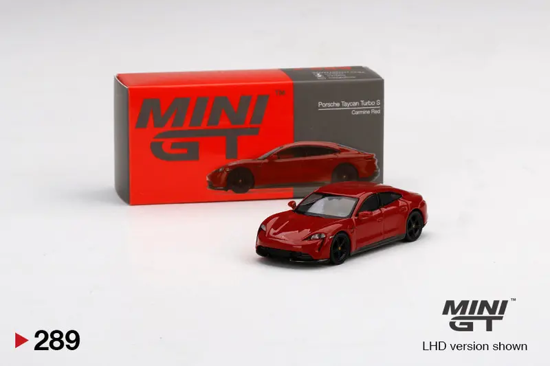 1:64  Porsche Taycan Turbo S -- Carmine Red -- Mini Gt A 1