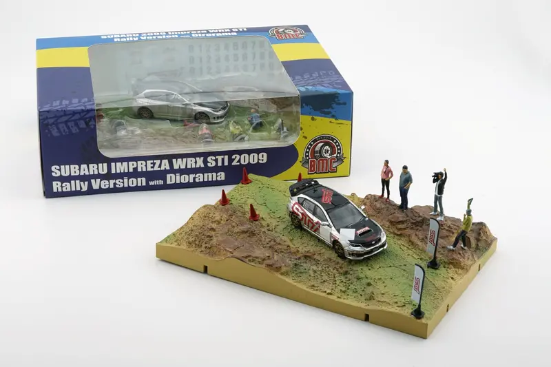 1:64 Rally Diorama -- 2009 Subaru Impreza Wrx Sti -- Silver -- Bm Creations 1