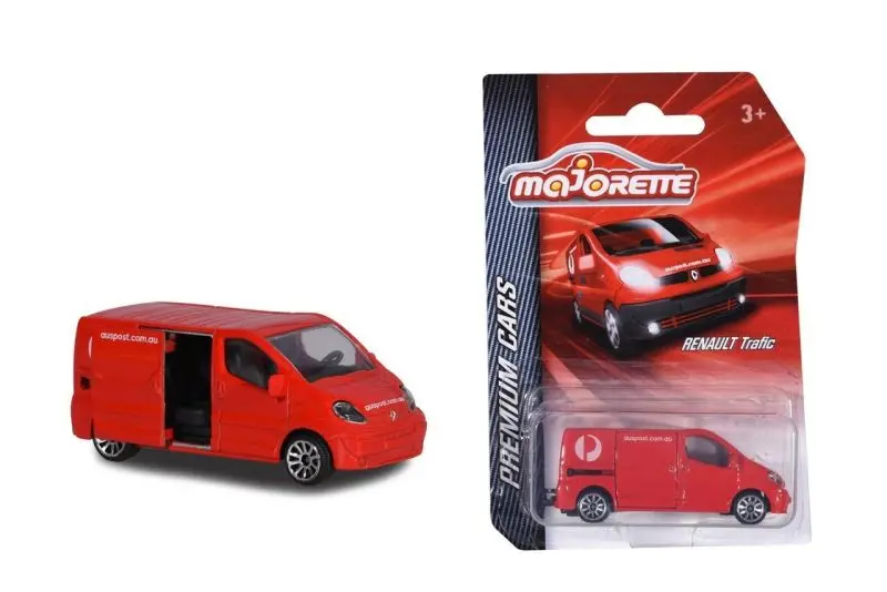 1:64 Renault Trafic -- Auspost (Australia Post) Van Red -- Majorette 1