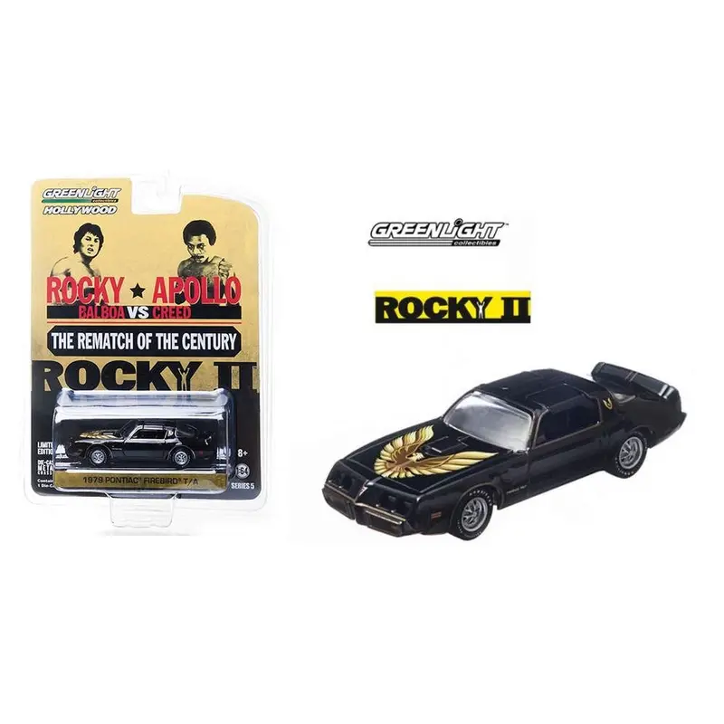 1:64 Rocky Ii -- 1979 Pontiac Firebird Trans Am -- Black -- Greenlight 1