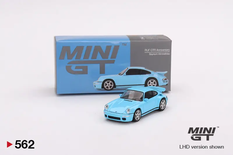 1:64 Ruf Ctr Anniversary -- Bayrisch Himmelblau (Blue) -- Mini Gt Porsche 1
