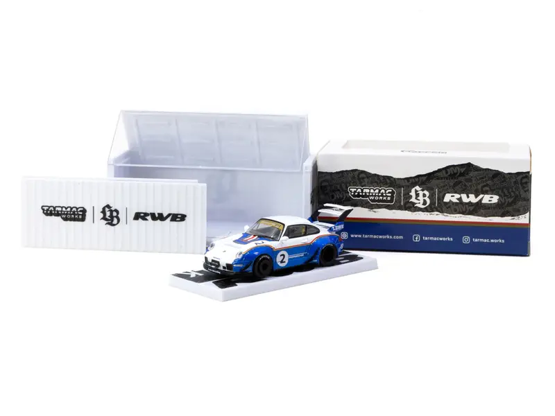 1:64 Rwb 993 (Porsche 911) Liberty Walk -- Blue/White -- Tarmac Works 1