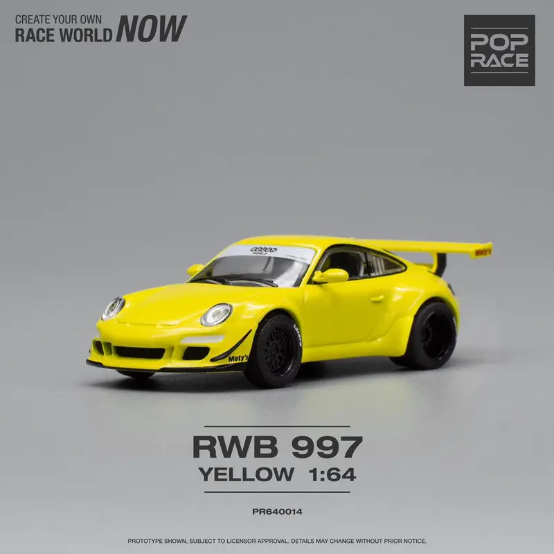 1:64 Rwb 997 -- Yellow -- Pop Race Porsche 911 1