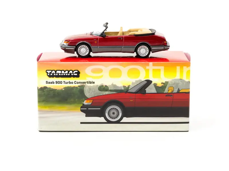 1:64 Saab 900 Turbo Convertible -- Red -- Tarmac Works 1