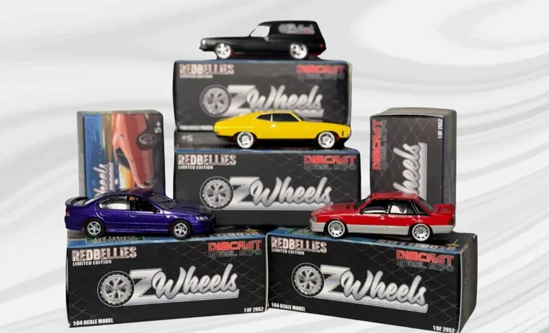 1:64 (Set Of 4) Red Bellies -- Oz Wheels 2025 Diecast Expo -- Vk, Ba, Xa, Hj 1
