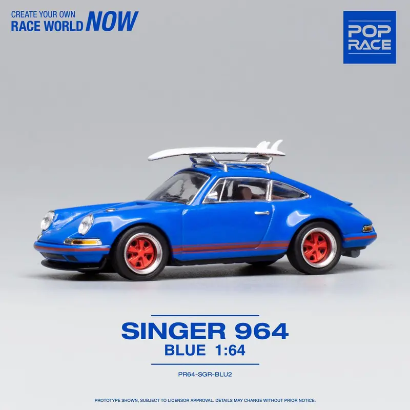 1:64 Singer 964 "Porsche 911" -- Blue W/Wakeboard -- Pop Race 1