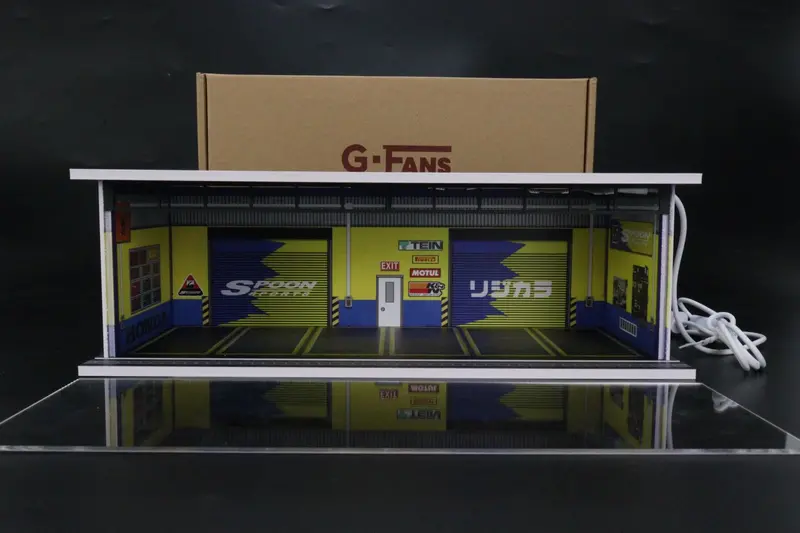 1:64 Spoon Sports Parking Garage Diorama Display With Leds -- G-Fans 710023 1