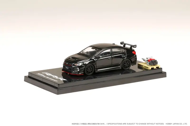 1:64 Subaru Wrx Sti Ra-R W/Ej20 Engine Display -- Black -- Hobby Japan 1