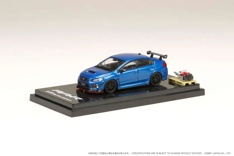 1:64 Subaru Wrx Sti Ra-R W/Ej20 Engine Display -- Blue -- Hobby Japan 1