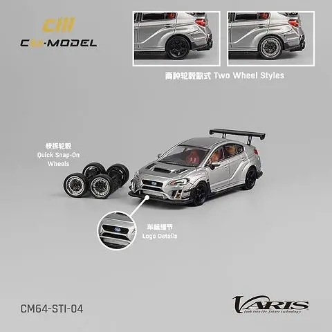 1:64 Subaru Wrx Varis Widebody 2.0 -- Silver -- Cm-Model 1