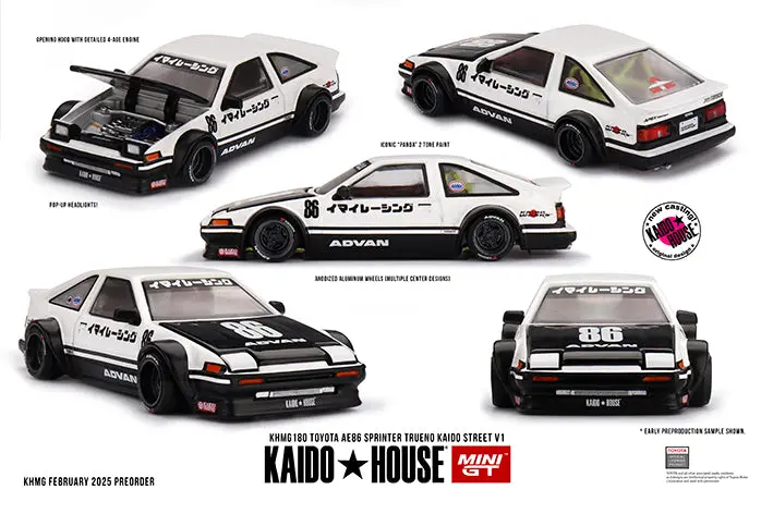 1:64 Toyota Ae86 Sprinter Trueno Kaido Street V1 - Kaido House X Mini Gt Khmg180 1